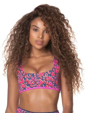 NWT Maaji Fuchsia Prussian Izzy Sporty Bralette Bikini Top Reversible Swim L